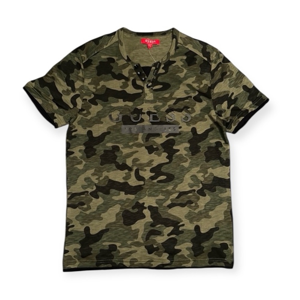 Guess Los Angeles Vanness Camo Henley Shirt